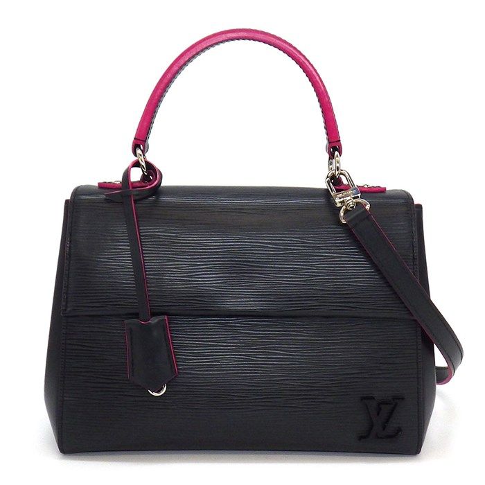 Louis Vuitton Cluny BB Handbag in Black & Pink Epi Leather