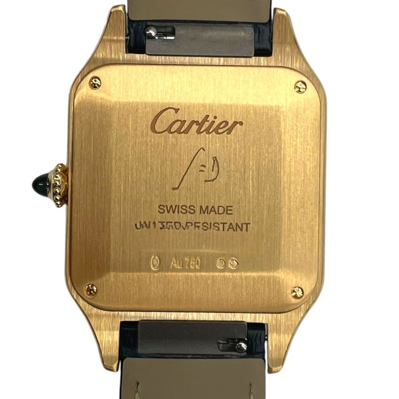 Cartier Santos-Dumont WGSA0115 Navy K18YG Leather Quartz Watch