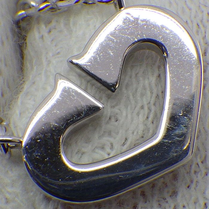 Cartier C Heart Pave Diamond Necklace in 18K White Gold