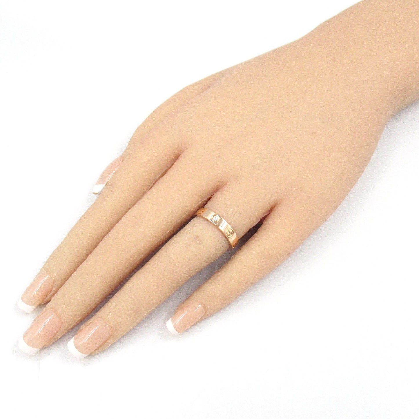 Cartier Mini Love Ring in 18K Pink Gold with Diamonds