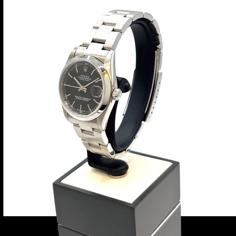 Rolex Datejust 78240 Black Stainless Steel Ladies Watch