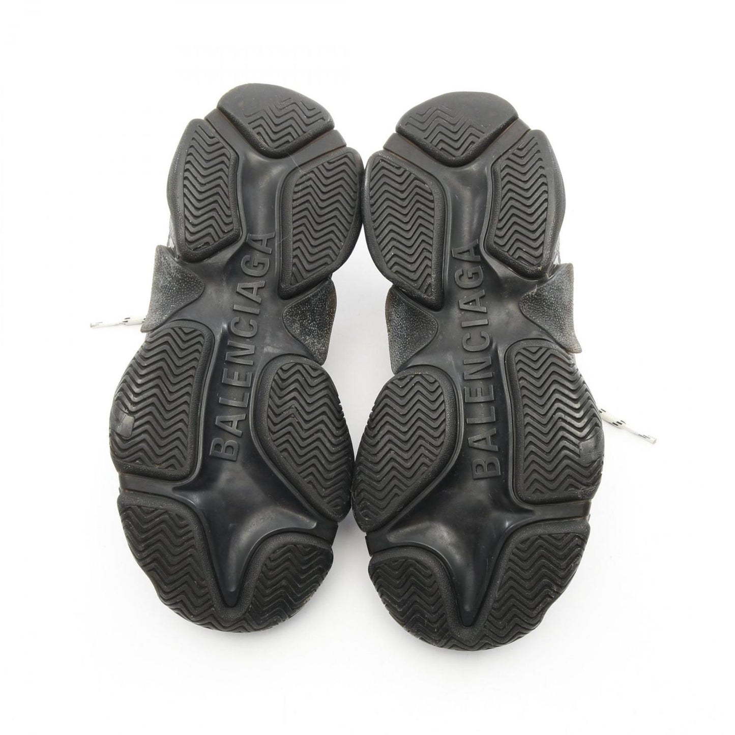 BALENCIAGA Triple S CLEAR SOLE Sneakers - Black Leather, Size 37