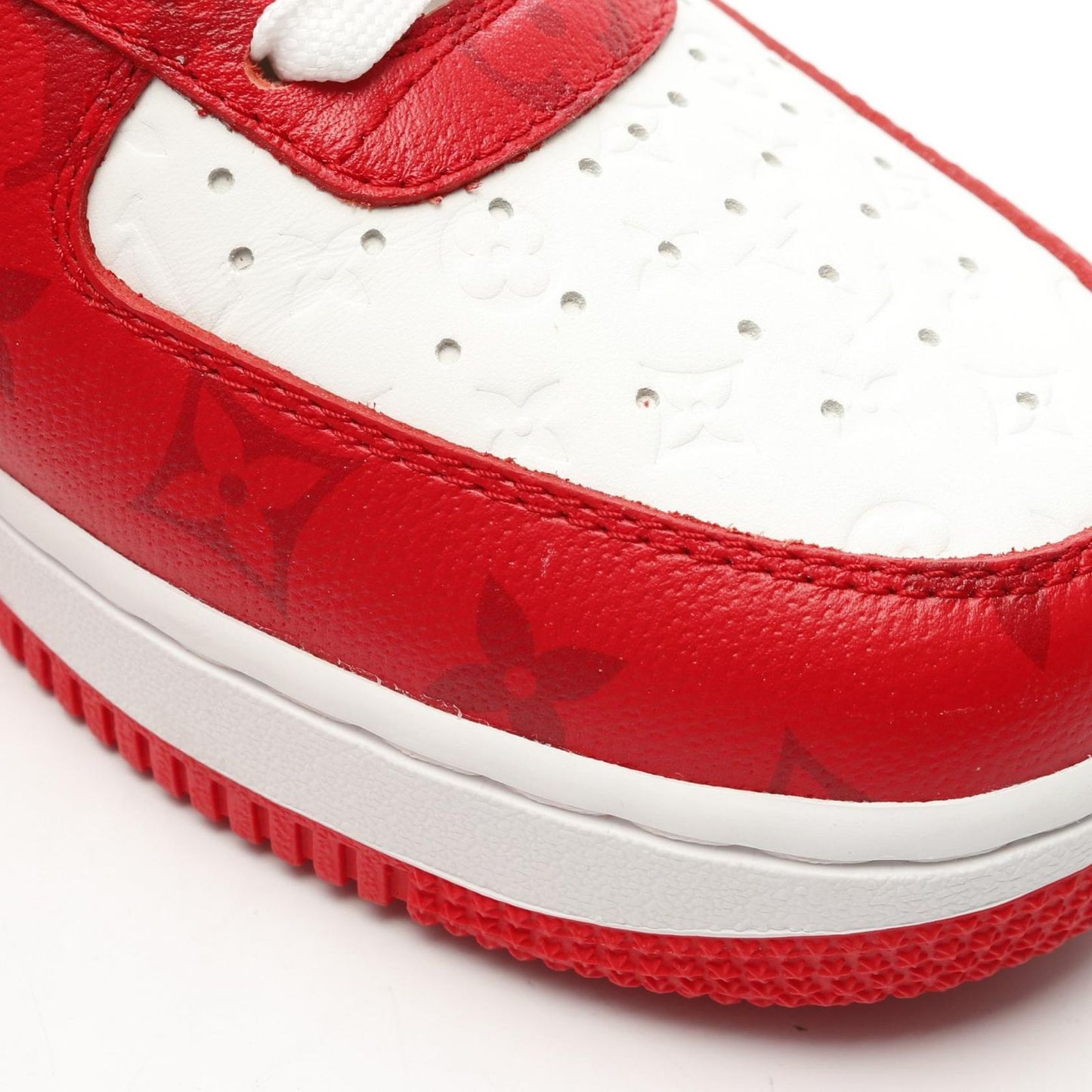 LOUIS VUITTON × Nike Air Force 1 Low Monogram Red Sneakers