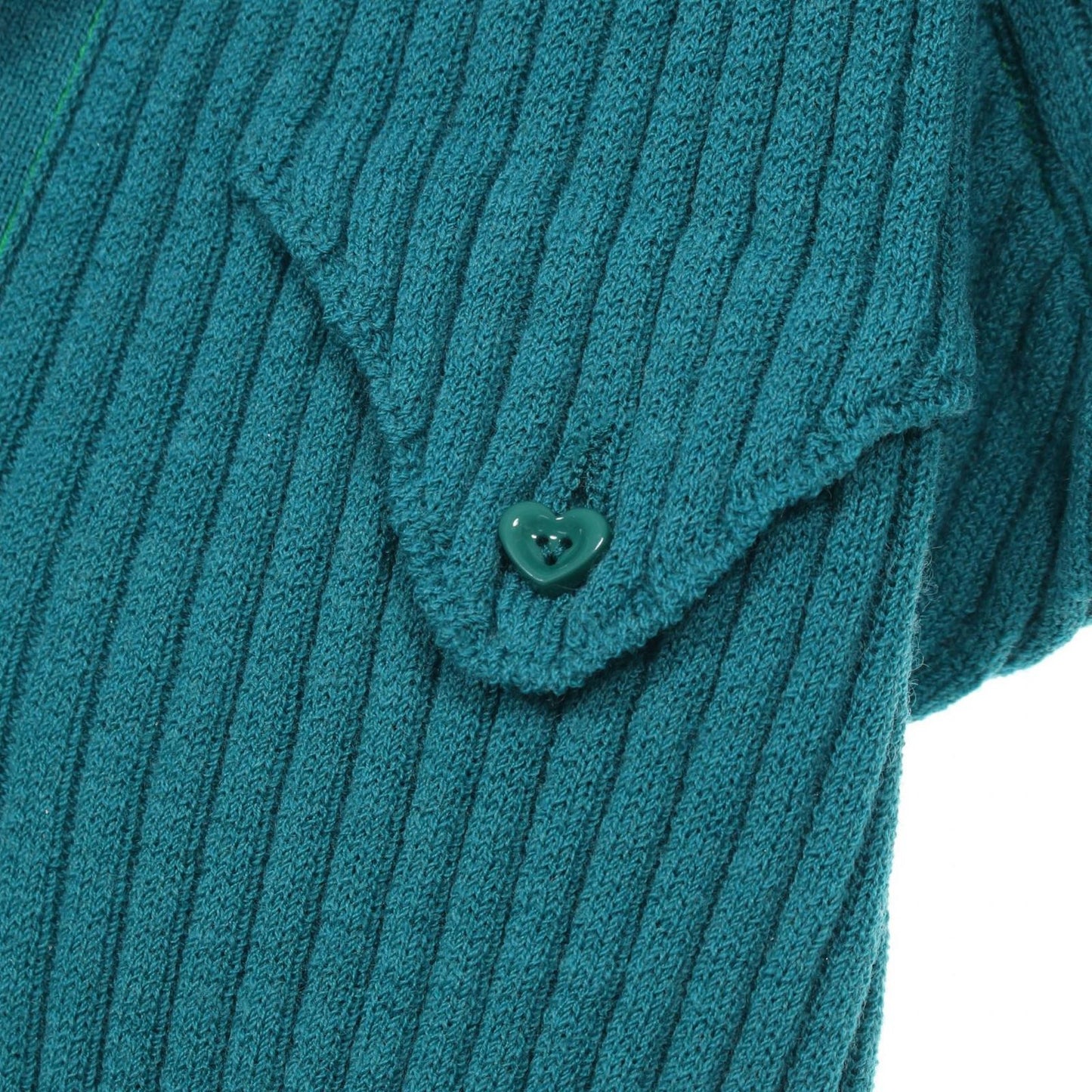 Bottega Veneta Rib Knit Polo Shirt in Green Wool - Size S