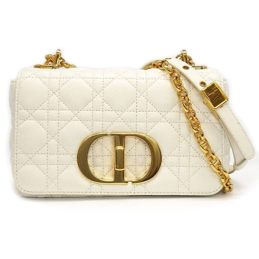 Dior Caro Soft Small Shoulder Bag in Ivory Calfskin