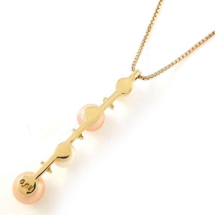 TASAKI Two-Tone Pearl Necklace with Diamonds in K18 Yellow Gold