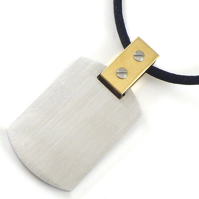 Cartier Santos 100 Pendant Necklace in K18 Yellow Gold & Stainless Steel