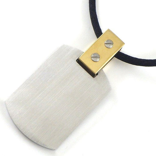 Cartier Santos 100 Pendant Necklace in K18 Yellow Gold & Stainless Steel