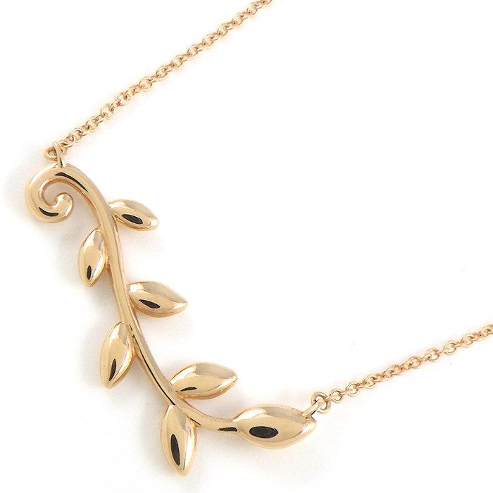 Tiffany & Co. Olive Leaf Vine Necklace in K18 Pink Gold