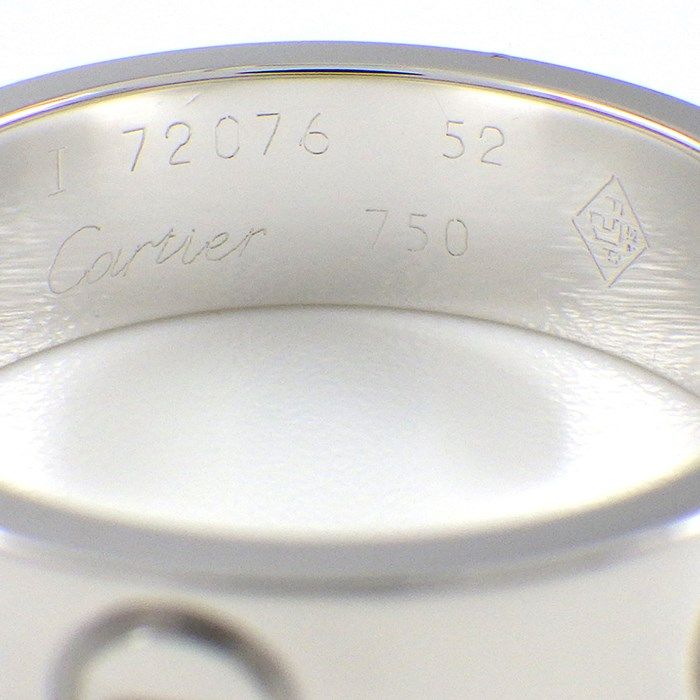 Cartier Love Ring Classic Model MM in K18 White Gold - Size 12