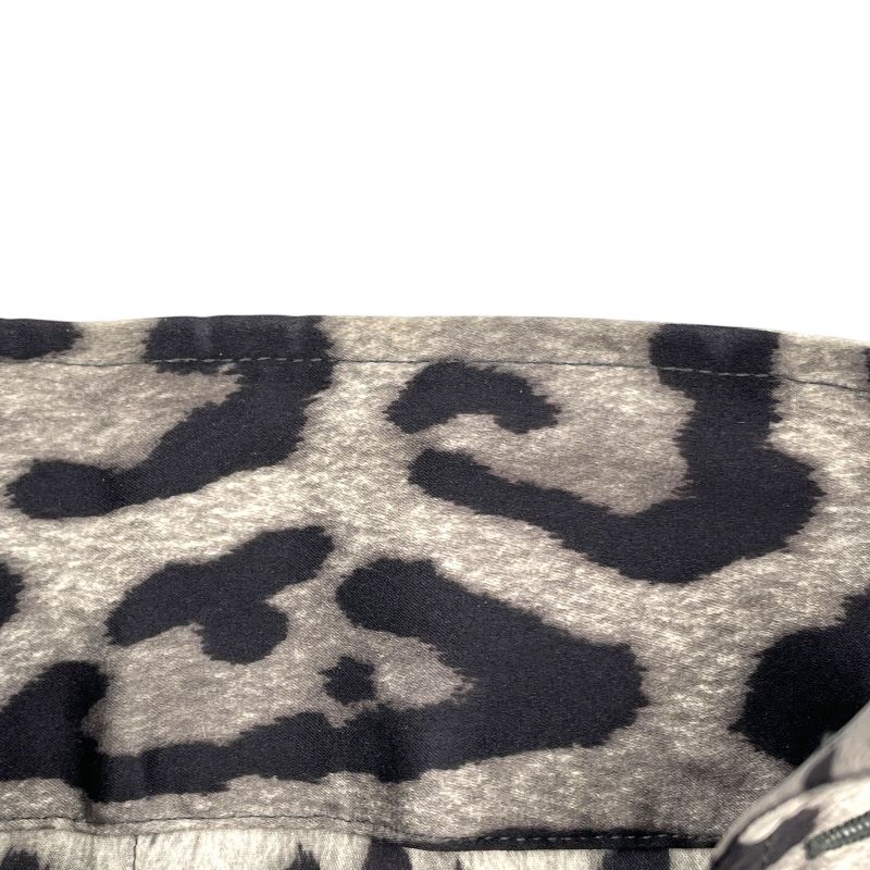 Dolce & Gabbana Leopard Print Silk Bow Tie Blouse - Gray