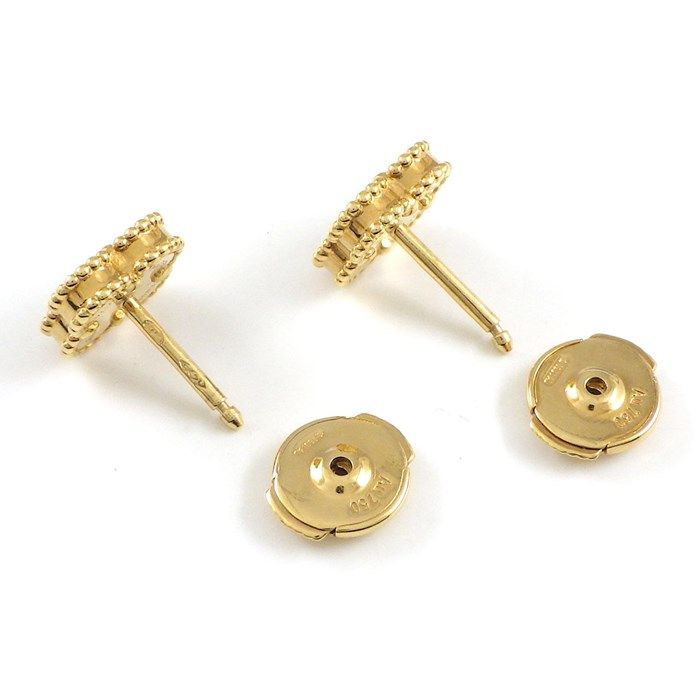 Van Cleef & Arpels Sweet Alhambra Onyx Earrings in 18K Yellow Gold