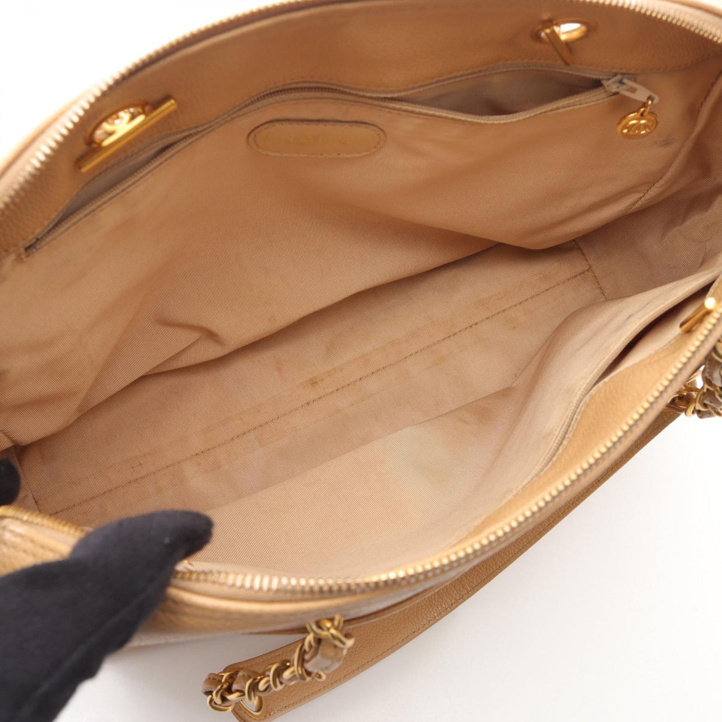 CHANEL Coco Mark Tote Bag in Beige Calfskin - Timeless Elegance