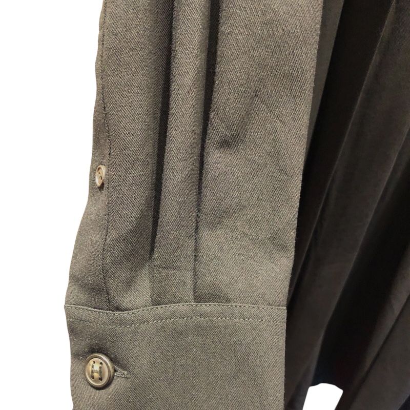 HERMES Layered Shirt Dress in Black Wool - Size 40