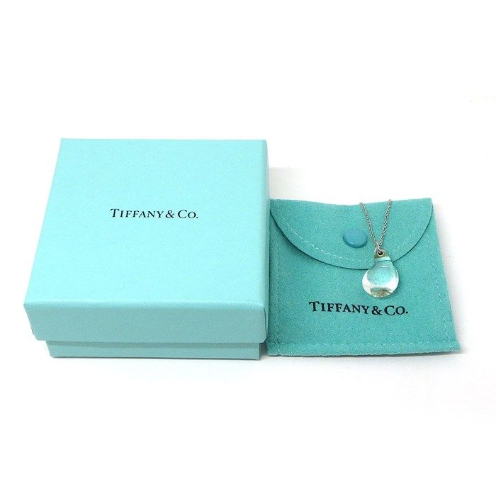 Tiffany & Co. Tear Drop Rock Crystal Necklace in Platinum PT950