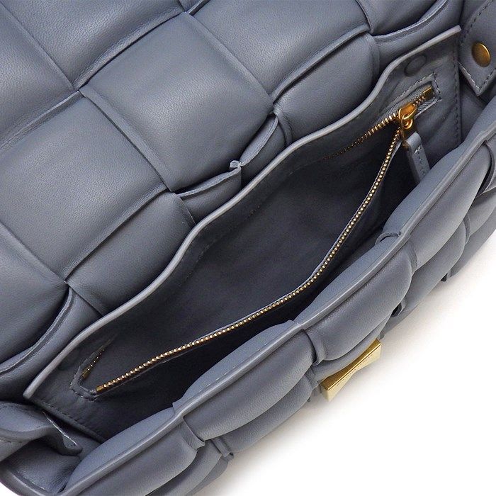 Bottega Veneta Padded Cassette Shoulder Bag in Thunder Gray