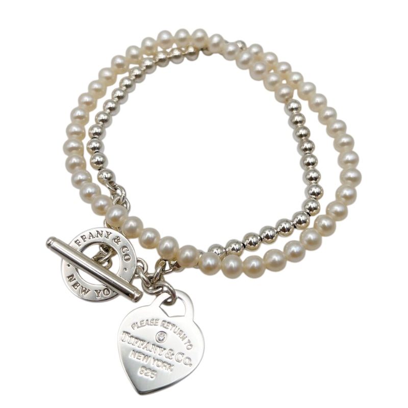 Tiffany & Co. Return to Heart Wrap Beads Bracelet in Silver