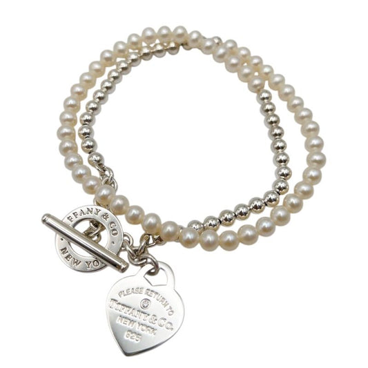 Tiffany & Co. Return to Heart Wrap Beads Bracelet in Silver