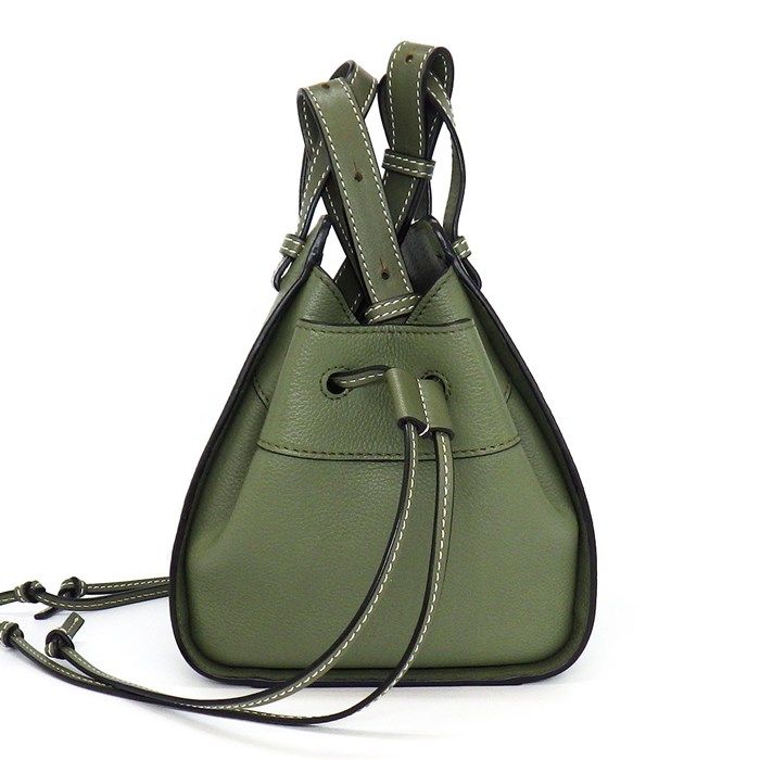 LOEWE Hammock Mini Drawstring Handbag in Avocado Green