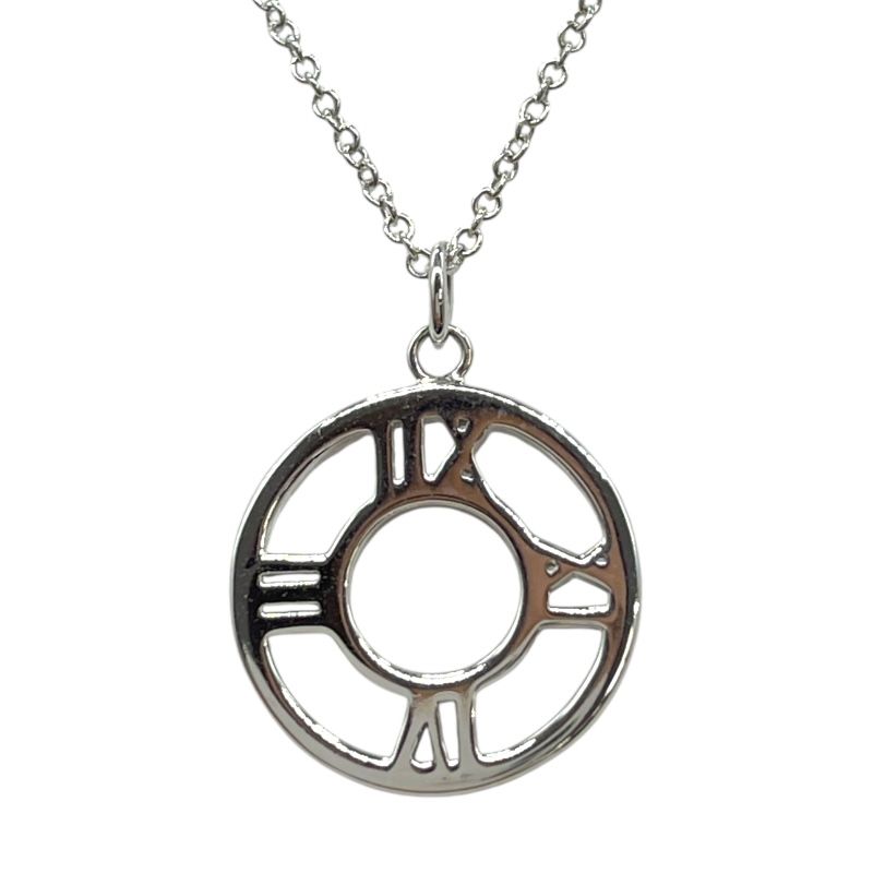 Tiffany & Co. Open Atlas Medallion Necklace in White Gold & Diamonds