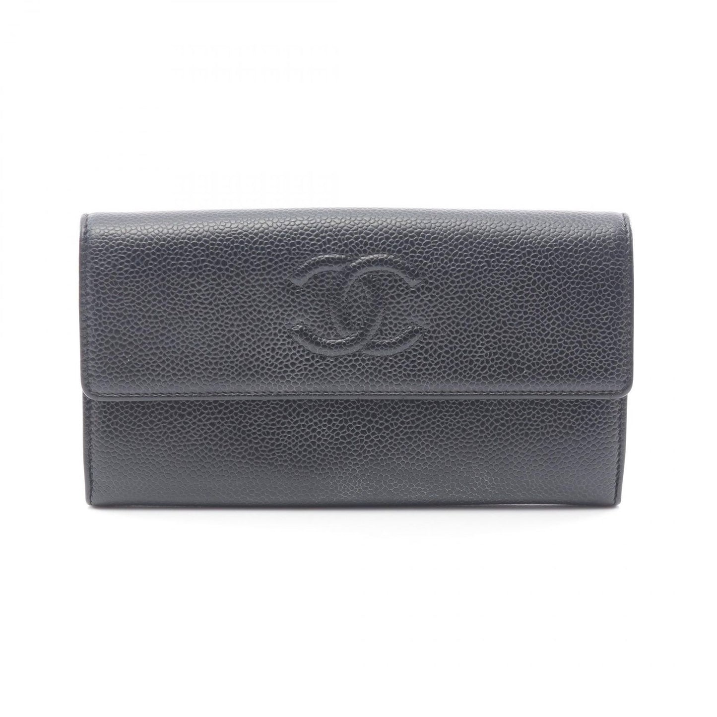 CHANEL Coco Mark Black Leather Zip Wallet - Timeless Elegance