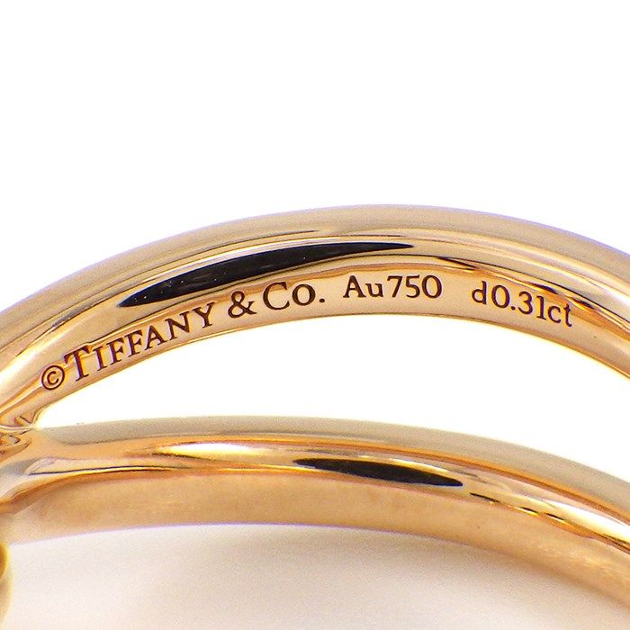 Tiffany & Co. Knot Double Row Ring with 0.31ct Diamonds in K18PG