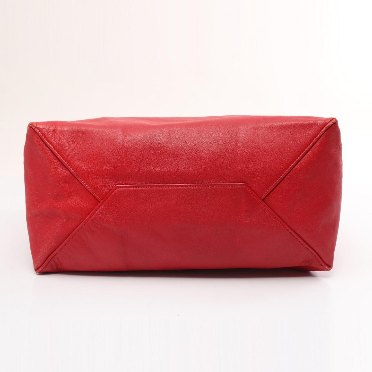 CELINE Horizontal Cabas Tote Bag in Red Leather - Timeless Elegance