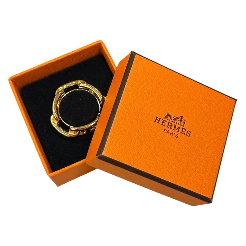 HERMES Rugade Scarf Ring in Gold Metal - Unisex Luxury Accessory
