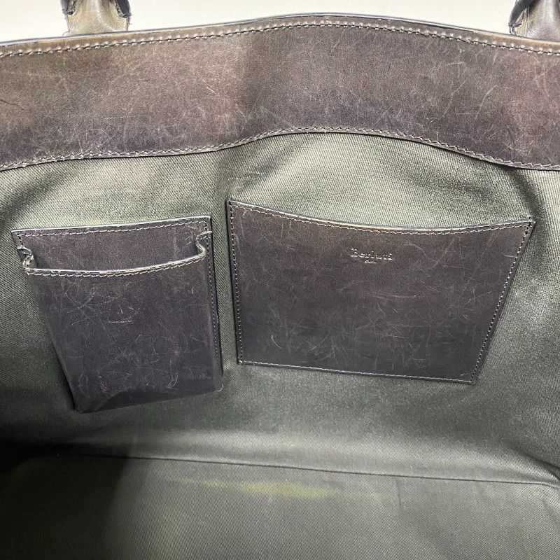 Berluti Trousseau Brown Leather Men's Tote Bag - Timeless Elegance