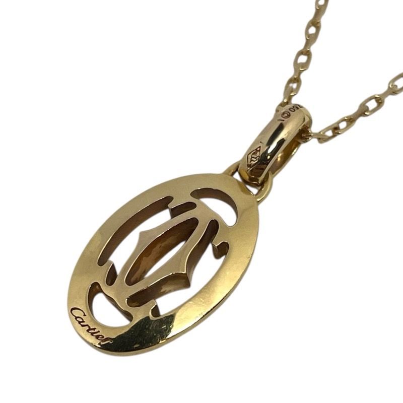 Cartier Logo Double Diamond Necklace in 750PG Gold