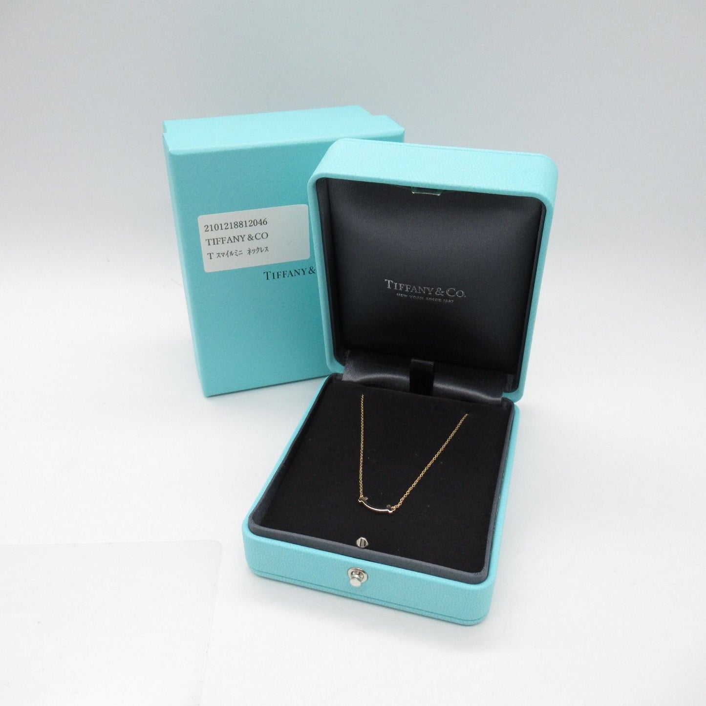TIFFANY & CO T Smile Mini Necklace in K18 Pink Gold - Exquisite Elegance