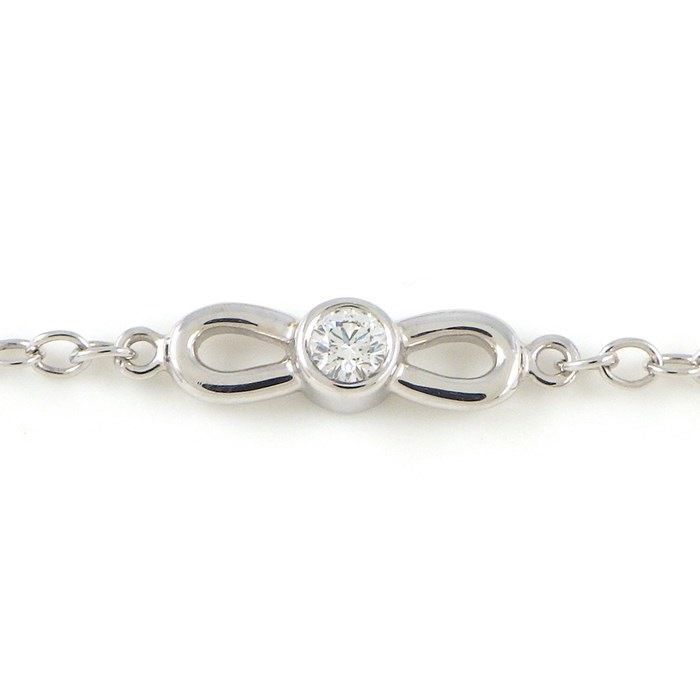 Tiffany & Co. Ribbon Motif Diamond Bracelet in K18 White Gold