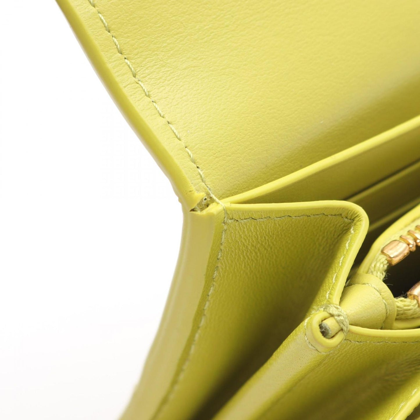 Bottega Veneta Maxi Intrecciato Leather Wallet in Yellow Green