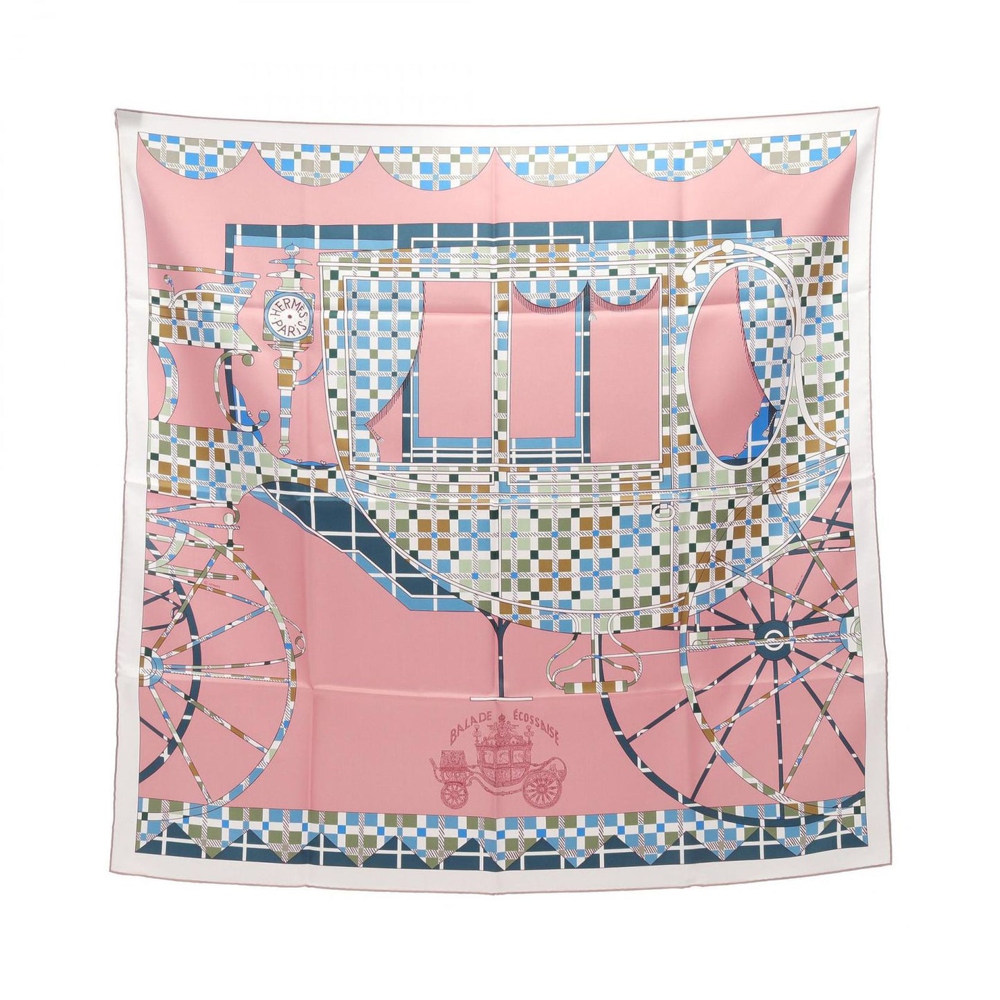 HERMES BALADE ECOSSAISE Silk Scarf - Unused Luxury Accessory