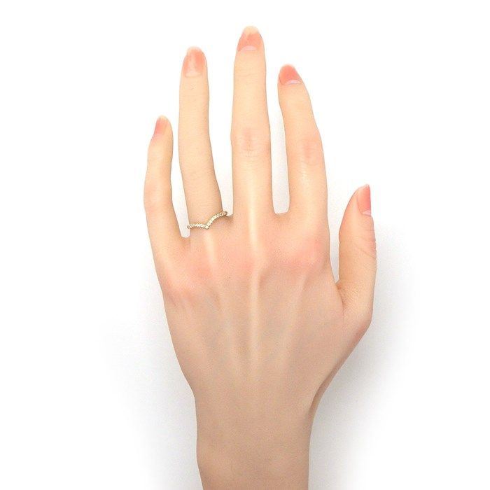 Tiffany & Co. Soleste V-Band Half Circle Diamond Ring in K18PG