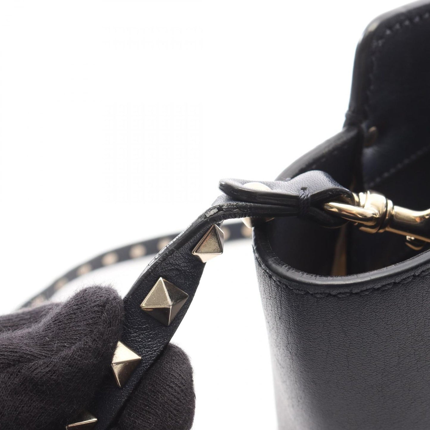 Valentino Rockstud 2-Way Tote Bag in Navy Leather