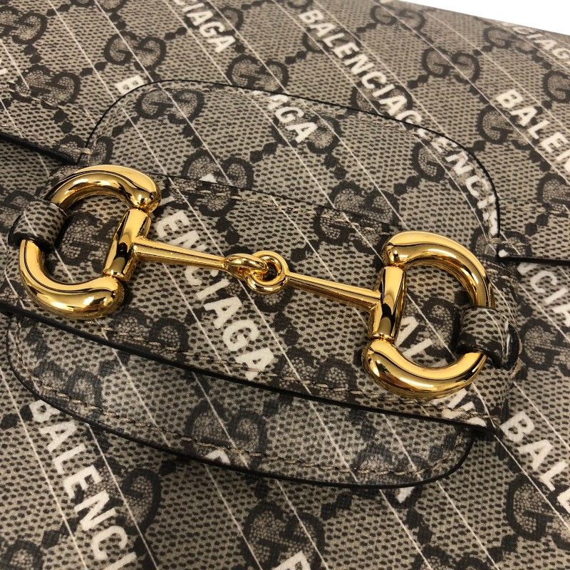GUCCI Horsebit 1955 x Balenciaga Collaboration Shoulder Bag