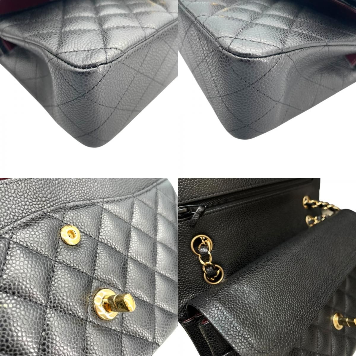 CHANEL Matelassé 25 Black Caviar Leather Shoulder Bag