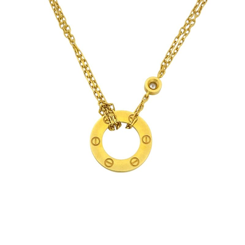 Cartier Love Circle Necklace in 18K Yellow Gold with Diamonds