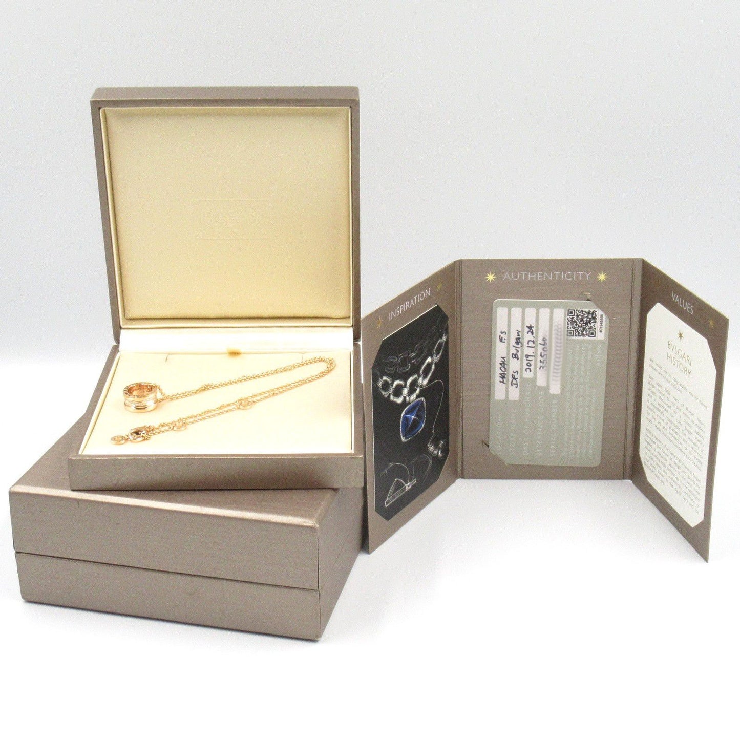 BVLGARI B-zero1 Pavé Diamond Necklace in 18K Pink Gold