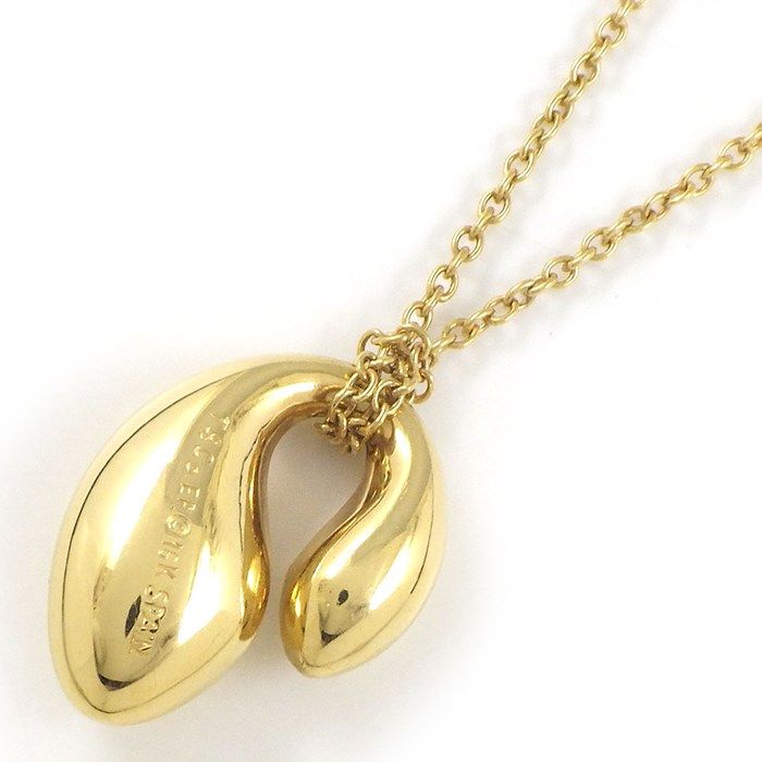 Tiffany & Co. Double Tear Drop Necklace in K18 Yellow Gold