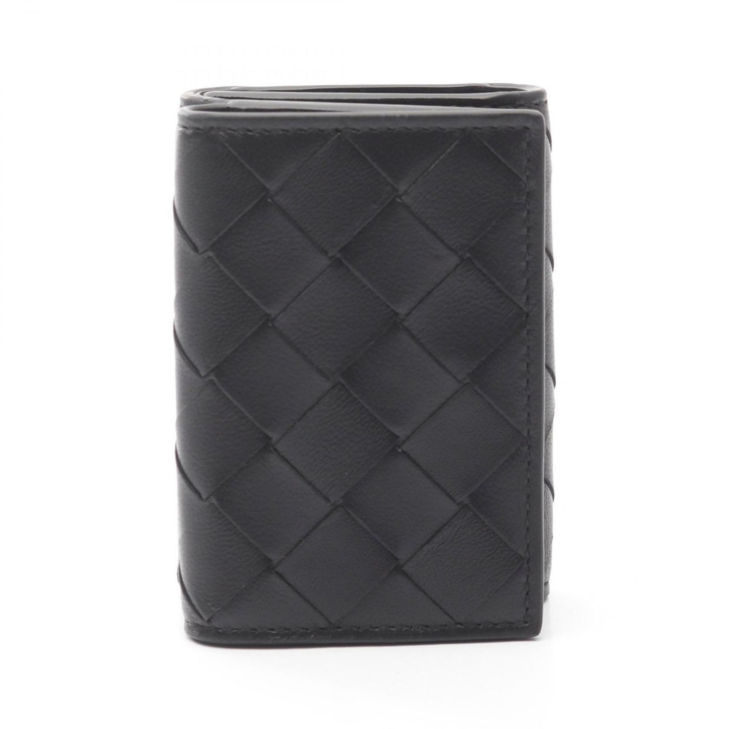 BOTTEGA VENETA Intrecciato Tiny Wallet in Black Leather - New
