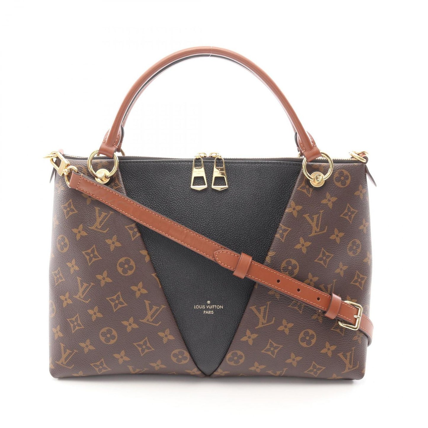 Louis Vuitton V Tote MM Handbag - Noir PVC Coated Canvas