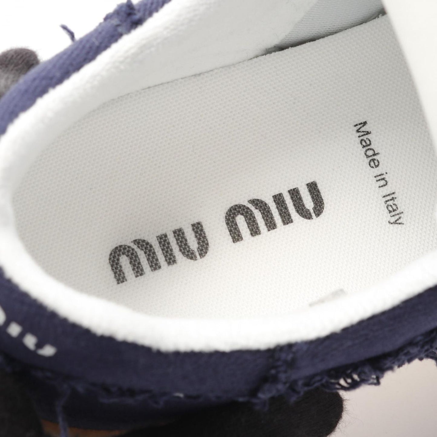 Miu Miu Logo Denim Sneakers - Exquisite Craftsmanship in Navy