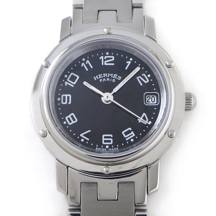 HERMES Clipper CL4.210 Black Dial Quartz Watch - Timeless Elegance