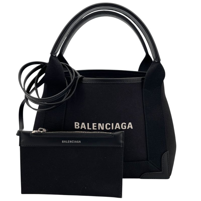Balenciaga Navy Cabas XS Black Canvas Shoulder Bag