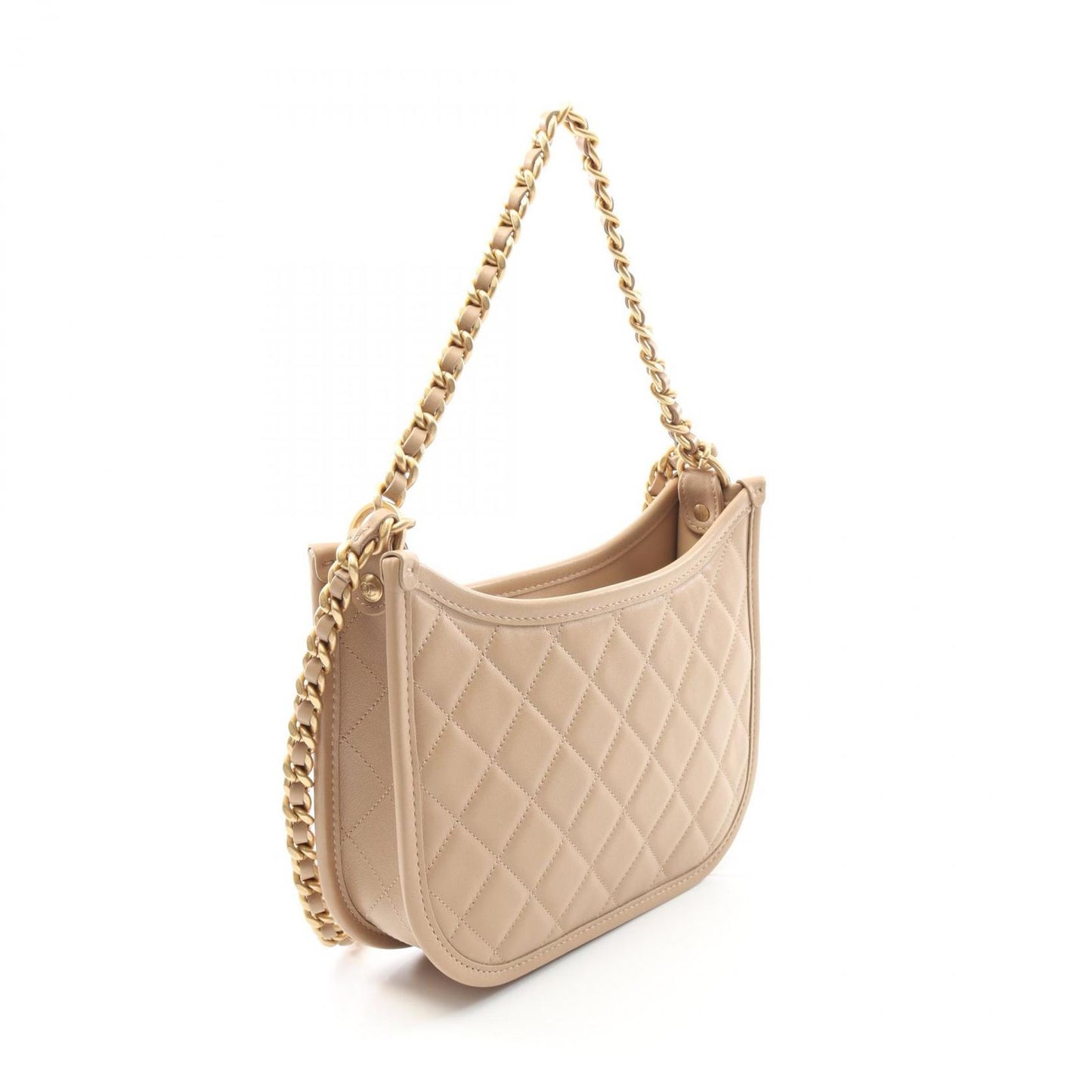CHANEL Matelassé Beige Leather Shoulder Bag AS4666 - Timeless Elegance
