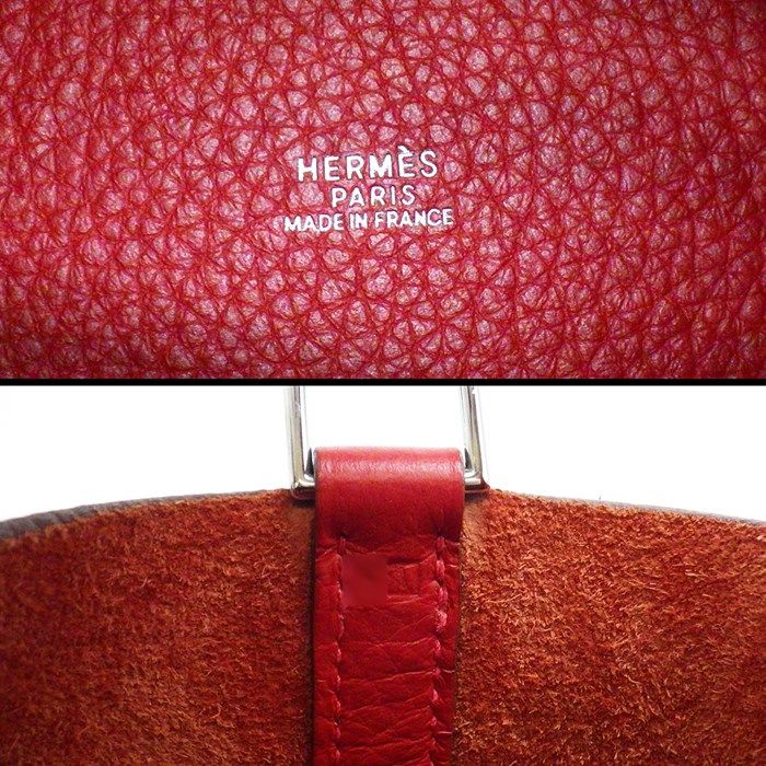 HERMES Picotin PM Handbag in Red Togo Leather - 2005 Edition