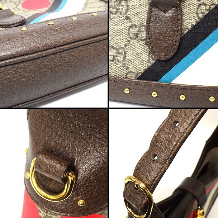 GUCCI Jackie 1961 Small Handbag - Beige & Brown GG Supreme Canvas