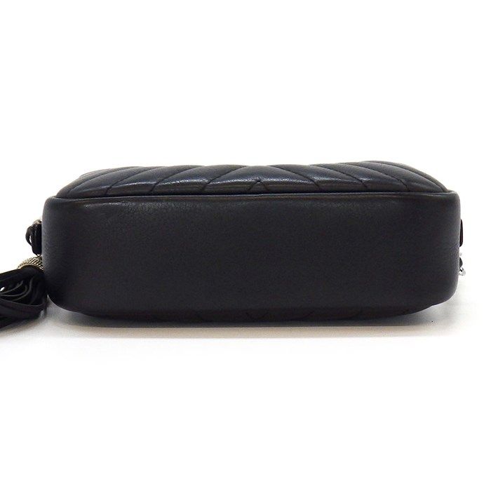 Chanel Chevron Shoulder Bag A57617 in Black Lambskin